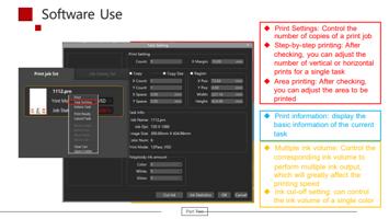 Settings Control the number of copies of a print job (Page 19 / 67) F2-6090 UV Flatbed Printer Product Installation and Operation Instructions